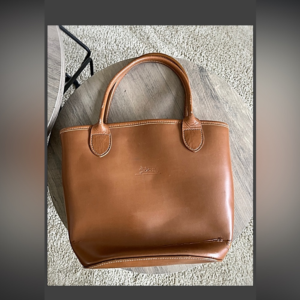 Leather Longchamp Cavalcade Small Tote Bag